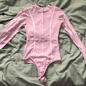 Blush pink revamped sheer bodysuit